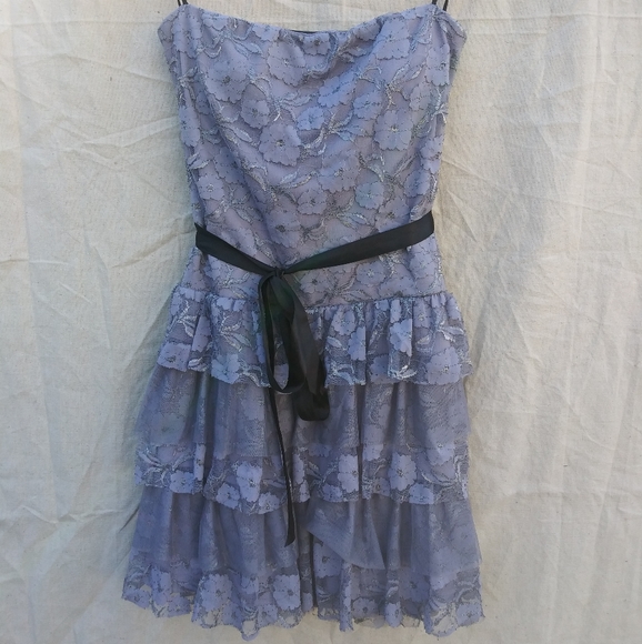 Lily Rose Dresses & Skirts - Lily Rose Strapless Grey Silver Party Dress